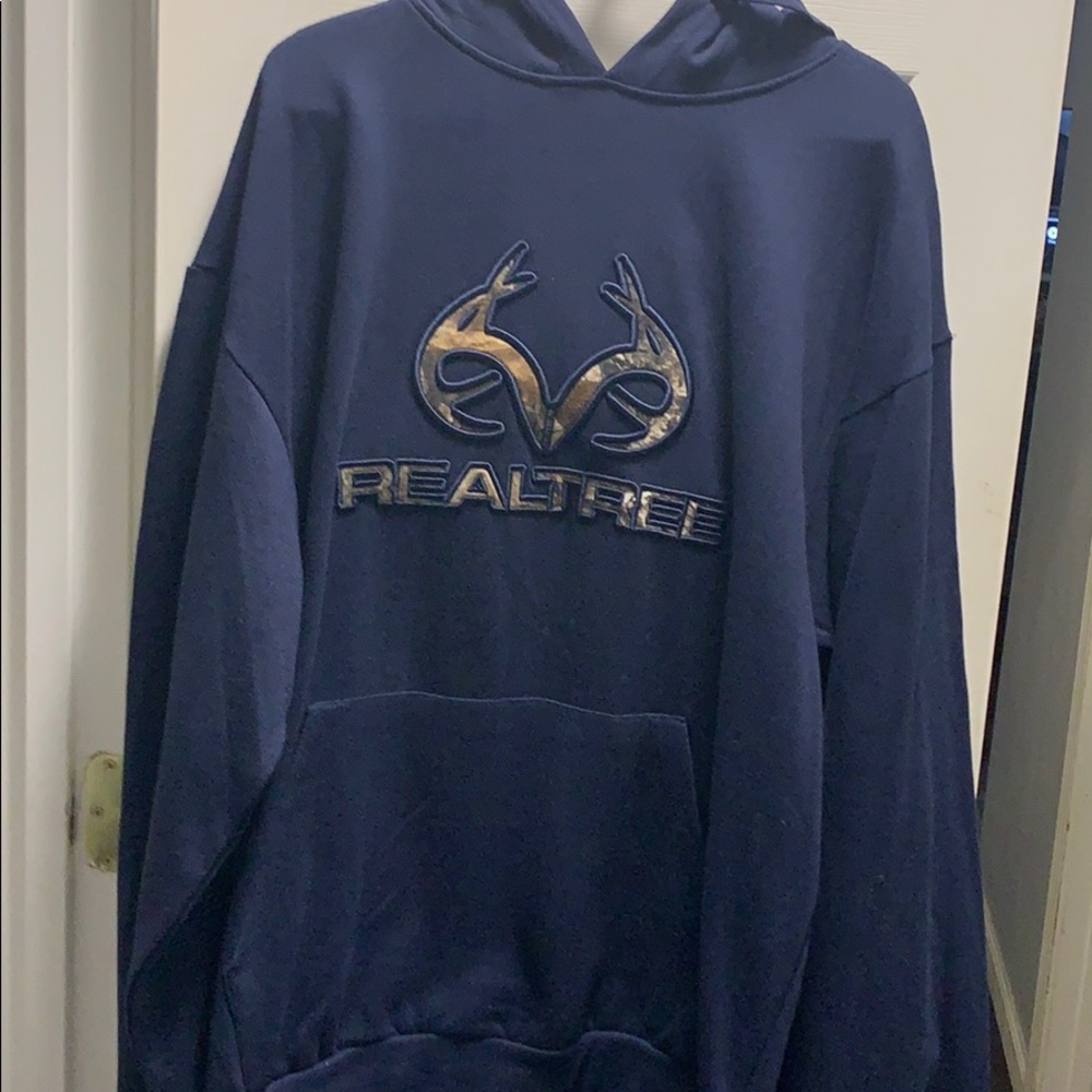 NWT 2x real tree Hoodie Navy with Camo